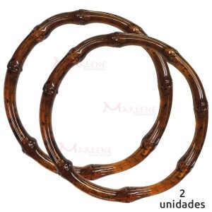  Alça para bolsa redonda 7491 cor mel com 1 par