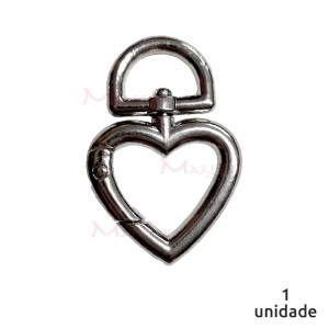 Coração articulado níquel importado (Mosquetão) DVP-30-5800 com 1 unidade