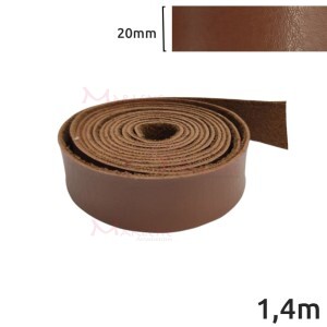 Tira de couro sintético 20mm caramelo com 1,4m