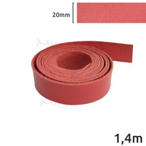 Tira de couro sintético 20mm coral com 1,4m