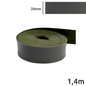 Tira de couro sintético 20mm verde militar com 1,4m