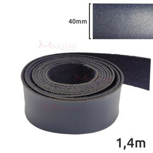 Tira de couro sintético 40mm azul marinho com 1,4m