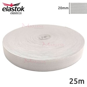 Elástico comum 20mm branco com 25m Elastok