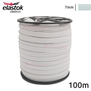 Elástico comum 7mm branco com 100m Elastok