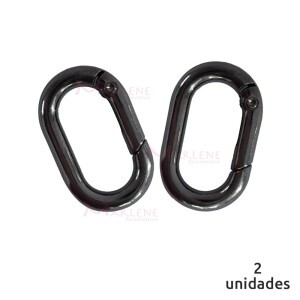 Argola articulada oval 25mm grafite (Mosquetão) 2 unidades