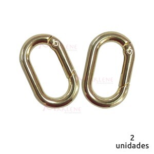 Argola articulada oval 25mm latonado (Mosquetão) 2 unidades