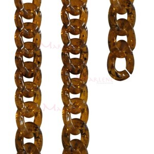 Corrente resina elo 23X17mm mel mesclado 9650 com aproximidamente 80 elos no metro