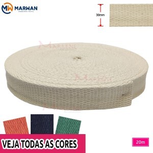 Cadarço de algodão 30mm Marwan com 20m na peça