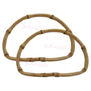 Alça bambu meia argola para bolsa 17x12cm ZTS070 com 1 par