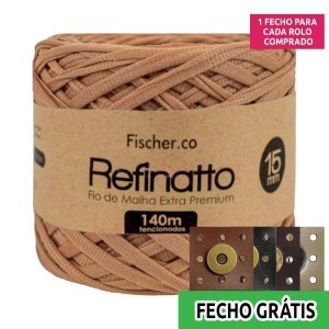 Fio de malha Refinatto extra premium 15mm com 140m Fischer + fecho de corino grátis