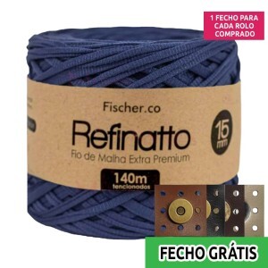 Fio de malha Refinatto extra premium 15mm com 140m Fischer + fecho de corino grátis