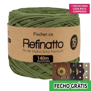 Fio de malha Refinatto extra premium 15mm com 140m Fischer + fecho de corino grátis