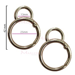 Argola articulada com alça 25mm ouro (Mosquetão) com 2 unidades THK-2-2.5