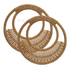 Alça redonda com trança resinada para bolsa de crochê e tricô madeira mesclada 7786 com 1 par