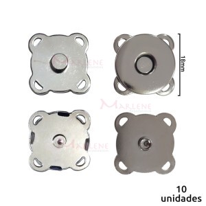 Botão imantado 18mm para costura níquel com 10 unidades