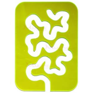 Régua acrílica passo do bêbado 18x25cm verde fluorescente