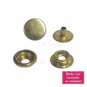 Botão de pressão nº100 (/100) com 20 latonado