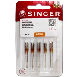 Agulha ponta bola singer 2045 nº12 para máquina doméstica com 10 unidades