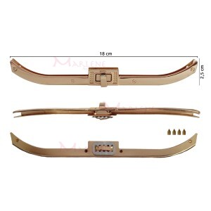 Fecho torniquete para bolsa cor ouro 18cm HYSK7027 com 1 unidade
